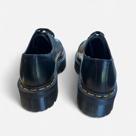 Dr. Martens 1461 Quad Platform Retro Black Smooth Shoes Size 9 New Without Box - Picture 4 of 8